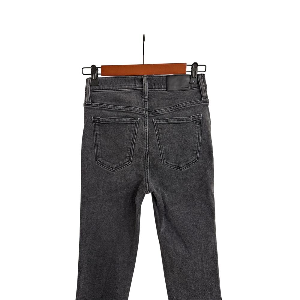 Madewell Jeans Black Gray Faded High Rise Straight Skinny Jeans Size 26 - Picture 4 of 5